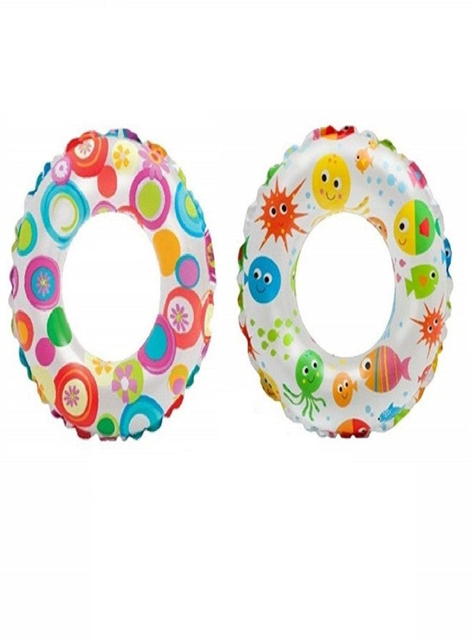 NELSTRAB Pool Swimming Ring Safety Girls & Boys Kids Swimming Tube(6-10 Year)(Size- 24''inch)(Multi Color)(Combo) - Image 1